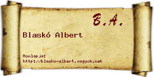 Blaskó Albert névjegykártya