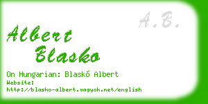 albert blasko business card